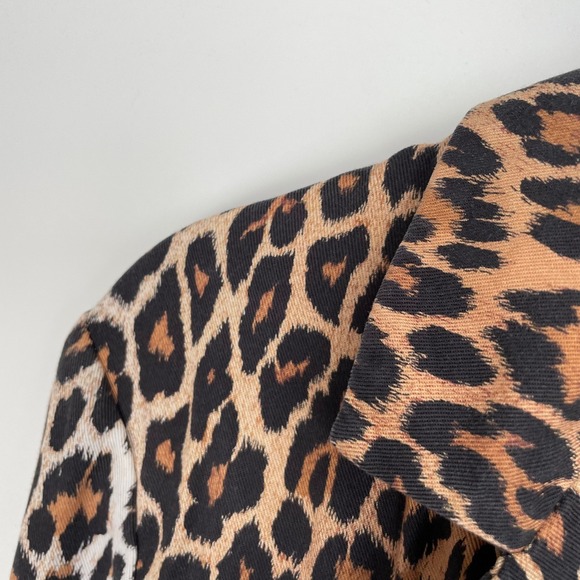 LPA Revolve Sienna Leopard Open Front Luxury Duster Coat Mob Wife Glam Small - Picture 5 of 10